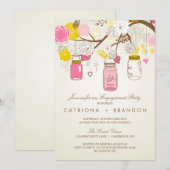  Roze Mason Jars Verloving Kaart (Voorkant / Achterkant)