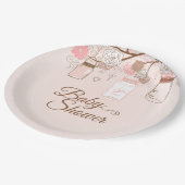 Roze mason pot floral girl douchepapier bord (Gekanteld)