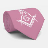 Roze Masonic Stropdas - Freemason Necktie (Opgerold)