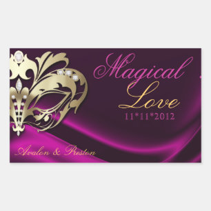 Roze Masquerade Goud Snoep Buffet Sticker