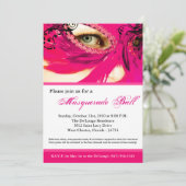 Roze Masquerade Mask Ball Costume Halloween Kaart (Staand voorkant)