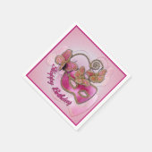 Roze Masquerade Mask Birthday Napkins Servet (Hoek)