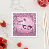 Roze Masquerade Masker Elegant Bal Feest Servetten (Insitu)