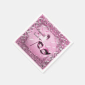 Roze Masquerade Masker Elegant Bal Feest Servetten (Hoek)
