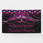 Roze, Masquerade Party Spandoek (Horizontaal)