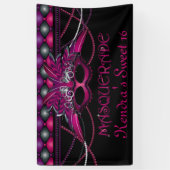 Roze, Masquerade Party Spandoek (Verticaal)