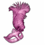 Roze Masquerade Party Tafel Decoraties Staand Fotobeeldje<br><div class="desc">roze veren masker roze maskerade partij tafel decoratie acryl sculptuur cut-out.</div>