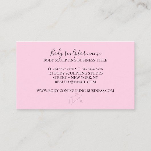Roze massage Lichaamsverzorger tan Visitekaartje (Achterkant)