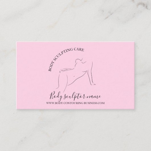Roze massage Lichaamsverzorger tan Visitekaartje (Voorkant)