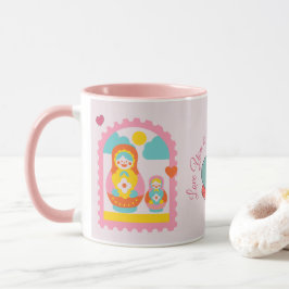 Roze Matroesjka Cute Russische Nestpop Mok