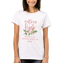 Roze matron van eer floral waterverf T-shirt