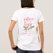 Roze matron van eer floral waterverf T-shirt (Achterkant)