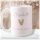 Roze Matron van Eer Goud Hart Modern Script Koffiemok