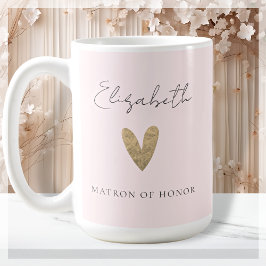 Roze Matron van Eer Goud Hart Modern Script Koffiemok