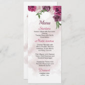 roze mauve bloemen groen trouwen menu (Voorkant / Achterkant)