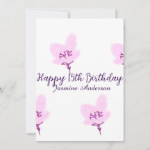 Roze mauve bloemige 15e verjaardag quinceanera naa