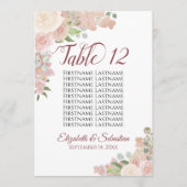 Roze Mauve Bloemige Trouwtafel Nummer Namen Groot (Voorkant)