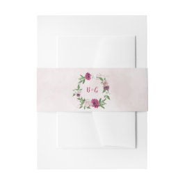 Roze mauve bordeaux groen bruiloft uitnodigingen wikkel