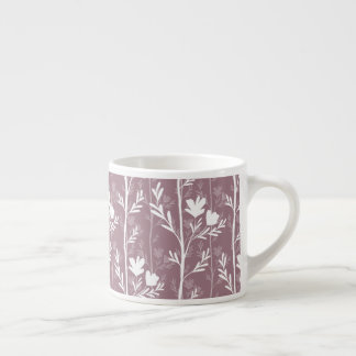 Roze mauve botanische stille bloemensilhouet espresso kop