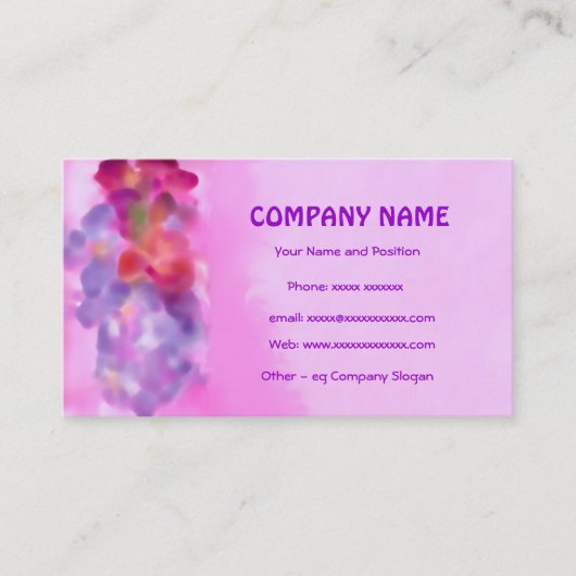 Roze, Mauve, Crimson Bloemen Visitekaartje (Voorkant)