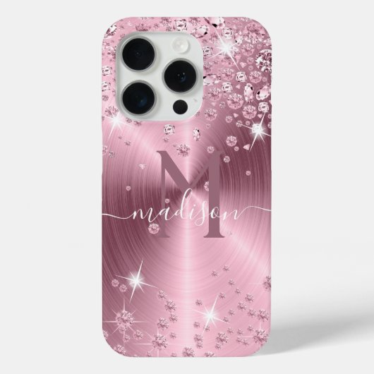 Roze Mauve Diamonds - Gepersonaliseerd Case-Mate iPhone Case (Achterkant)