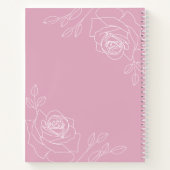Roze Mauve Elegant Floral Sketchbook Notitieboek (Achterkant)