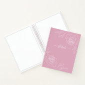 Roze Mauve Elegant Floral Sketchbook Notitieboek (Binnen)