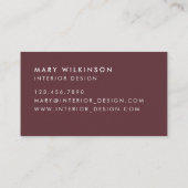 Roze, Mauve en Paarse Waterverf Flower & Leaves Visitekaartje (Achterkant)