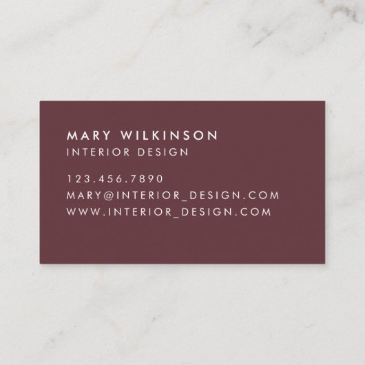 Roze, Mauve en Paarse Waterverf Flower & Leaves Visitekaartje (Achterkant)