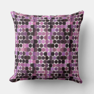 Roze, mauve en zwarte roos geometrisch kussen
