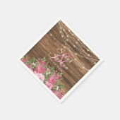 Roze Mauve Floral op de achtergrond van hout Servet (Hoek)