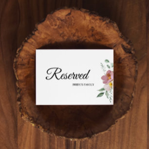 Roze Mauve  Floral Wedding Reserved Sign