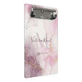 Roze Mauve Gold Vein Marble Script Mini Klembord (Schuin)