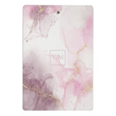 Roze Mauve Goud Ader Marmer Script Mini Klembord (Achterkant)