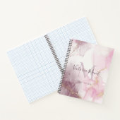 Roze Mauve Goud Ader Marmer Script Notitieboek (Binnen)