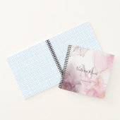 Roze Mauve Goud Ader Marmer Script Notitieboek (Binnen)