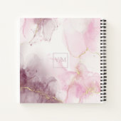 Roze Mauve Goud Ader Marmer Script Notitieboek (Achterkant)