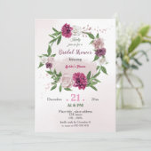 roze mauve greenery botanical vrijgezellenfeest kaart (Staand voorkant)