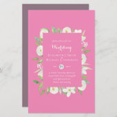 Roze Mauve Magnolia Budget Trouw Uitnodigingen A9 (Voorkant / Achterkant)