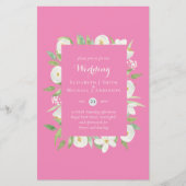 Roze Mauve Magnolia Budget Trouw Uitnodigingen A9 (Voorkant)