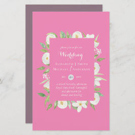 Roze Mauve Magnolia Budget Trouw Uitnodigingen A9