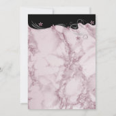 Roze mauve marmeren huwelijksuitnodiging template kaart (Achterkant)