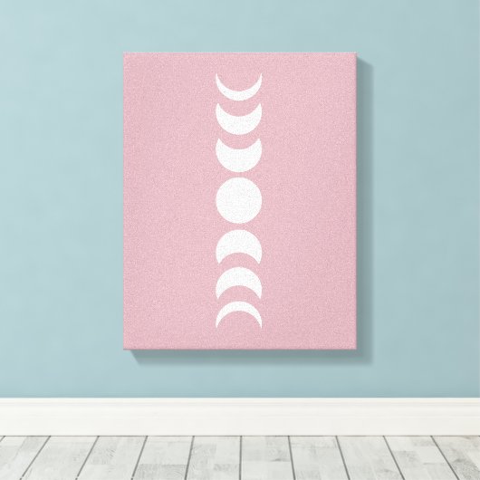 Roze/Mauve Minimalist Maagdijk Wall Art Canvas (Insitu (Houten vloer))