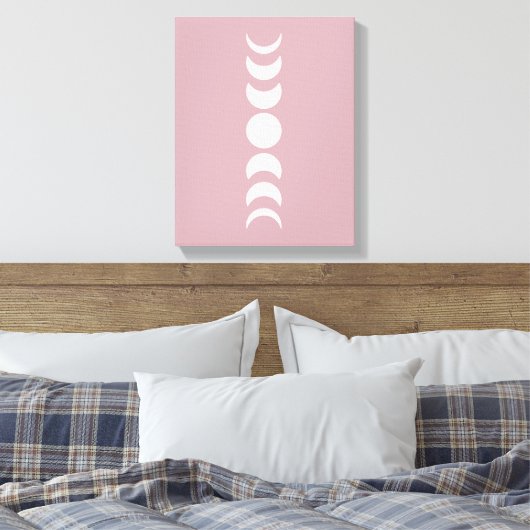Roze/Mauve Minimalist Maagdijk Wall Art Canvas (Insitu (Slaapkamer))
