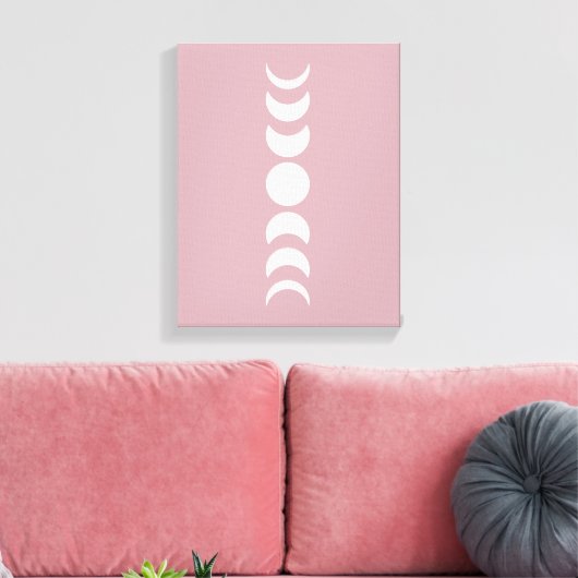 Roze/Mauve Minimalist Maagdijk Wall Art Canvas Afdruk (Insitu (Woonkamer))