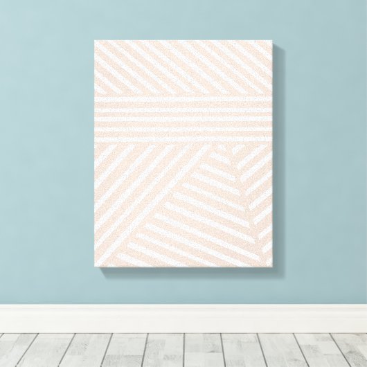 Roze/Mauve Minimalist Stripe Wall Art Canvas (Insitu (Houten vloer))