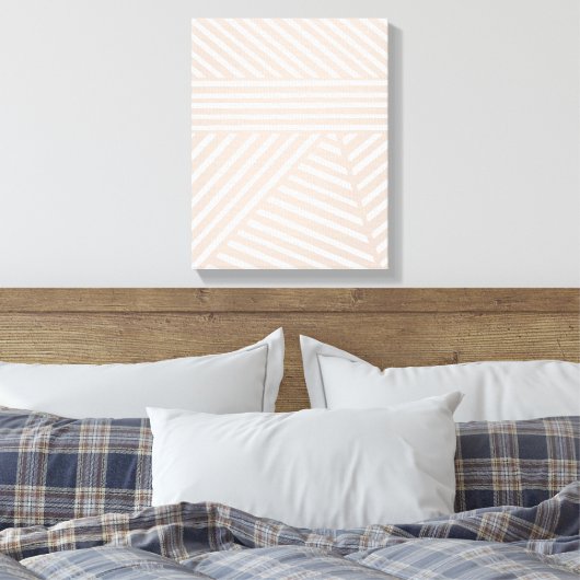 Roze/Mauve Minimalist Stripe Wall Art Canvas (Insitu (Slaapkamer))