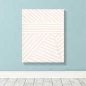 Roze/Mauve Minimalist Stripe Wall Art Canvas Afdruk (Insitu (Houten vloer))