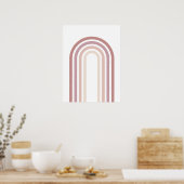 Roze & Mauve Minimalistische Regenboog Muurkunst P Poster (Keuken)