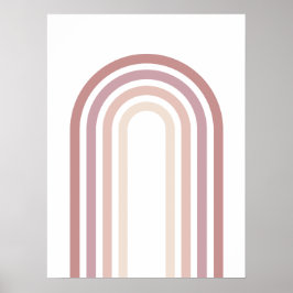 Roze & mauve minimalistische regenboog muurkunst p poster